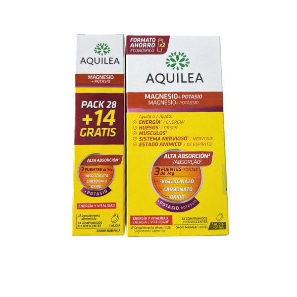 Magnesio + Potasio 28+14 Efervescentes Gratis - Aquilea