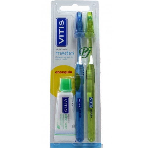 Cepillo Pack Duplo Medio + Pasta 15Ml - Vitis