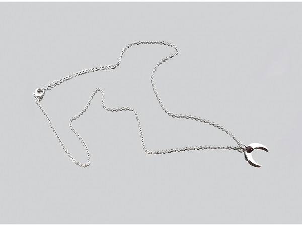 Collar De Acero Luna Invertida Ojo Buey