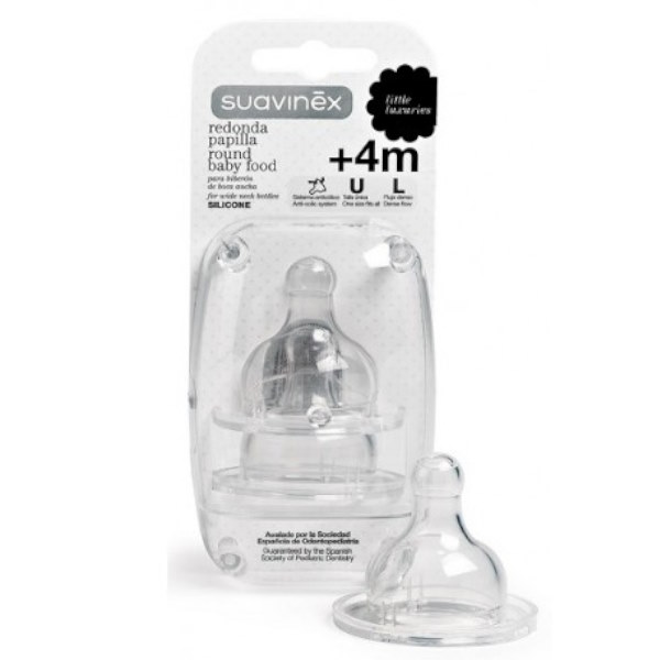 Suavinex Tetina Silicona Papilla 2Uds. +4M