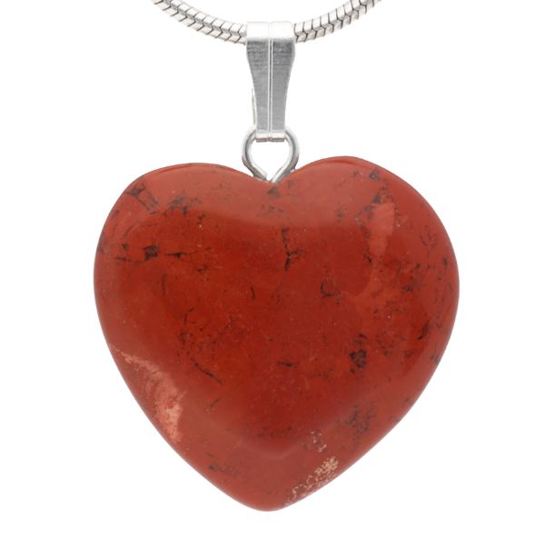 Colgante Corazon Jaspe Oceano Plata 