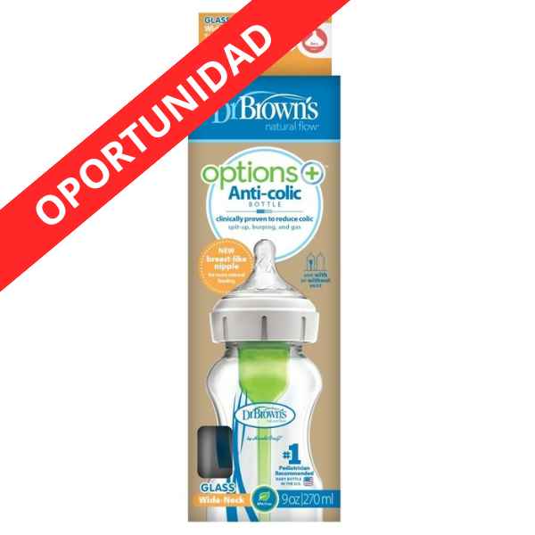 Biberon Boca Ancha Cristal 270Ml - Dr. Browns