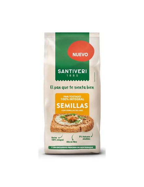 Pan Tostado 100% Integral Semillas 200 Gr. Sant.