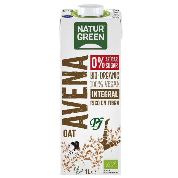 Bebida Avena Integral 0% Azucar Bio 1L - Naturgreen