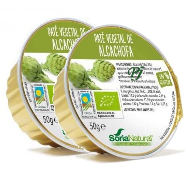 Pate Vegetal De Alcachofa 2X50Gr - Soria Natural