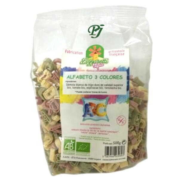 Pasta Alfabeto 3 Colores 500Gr - Lazzaretti