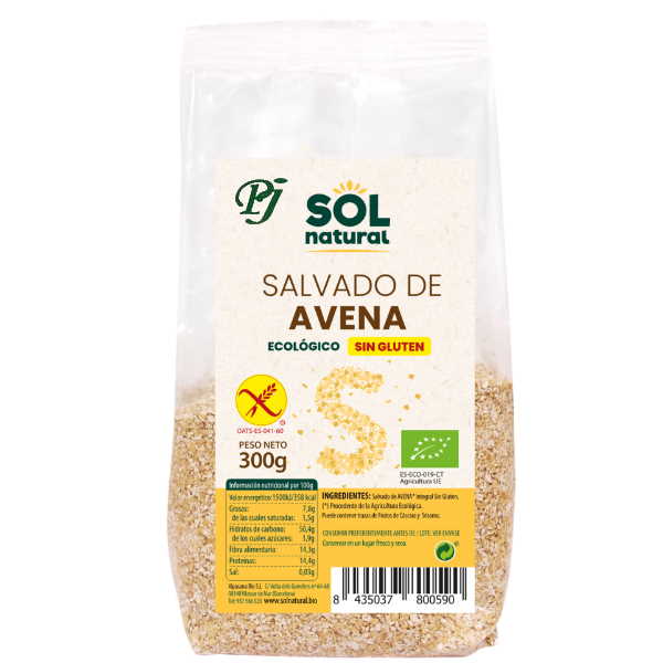 Salvado De Avena Integral Sin Gluten 300Gr - Solnatural