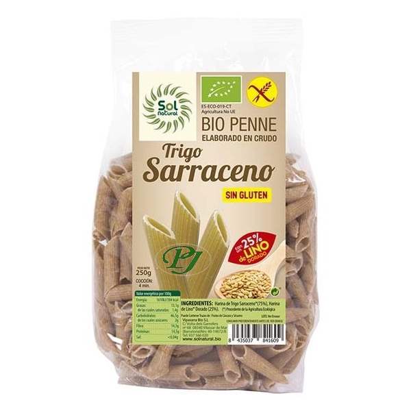 Macarrones Penne Trigo Sarraceno Lino Sin Gluten 250 Gr. -  Solnatural