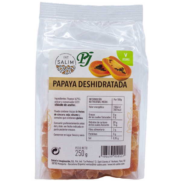 Papaya Deshidratada 250Gr - Intsalim