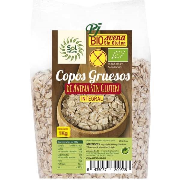 Copos Avena Sin Gluten Gruesos 1Kg - Solnatural