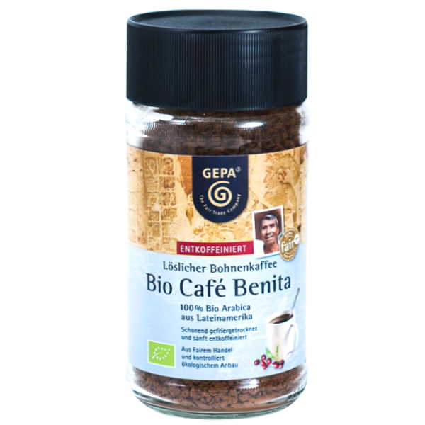 Cafe Instantaneo Descafeinado Liofilizado Bio 100Gr Gepa - Comercio Justo