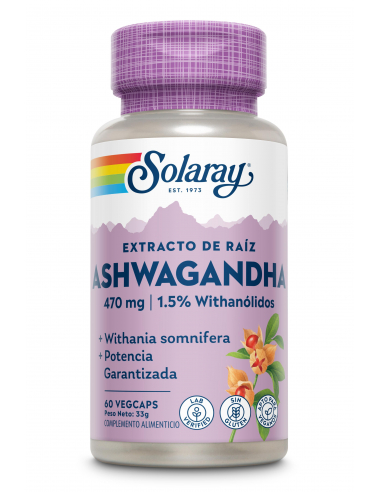 Ashwagandha 60 Cápsulas 470 Mg. - Solaray