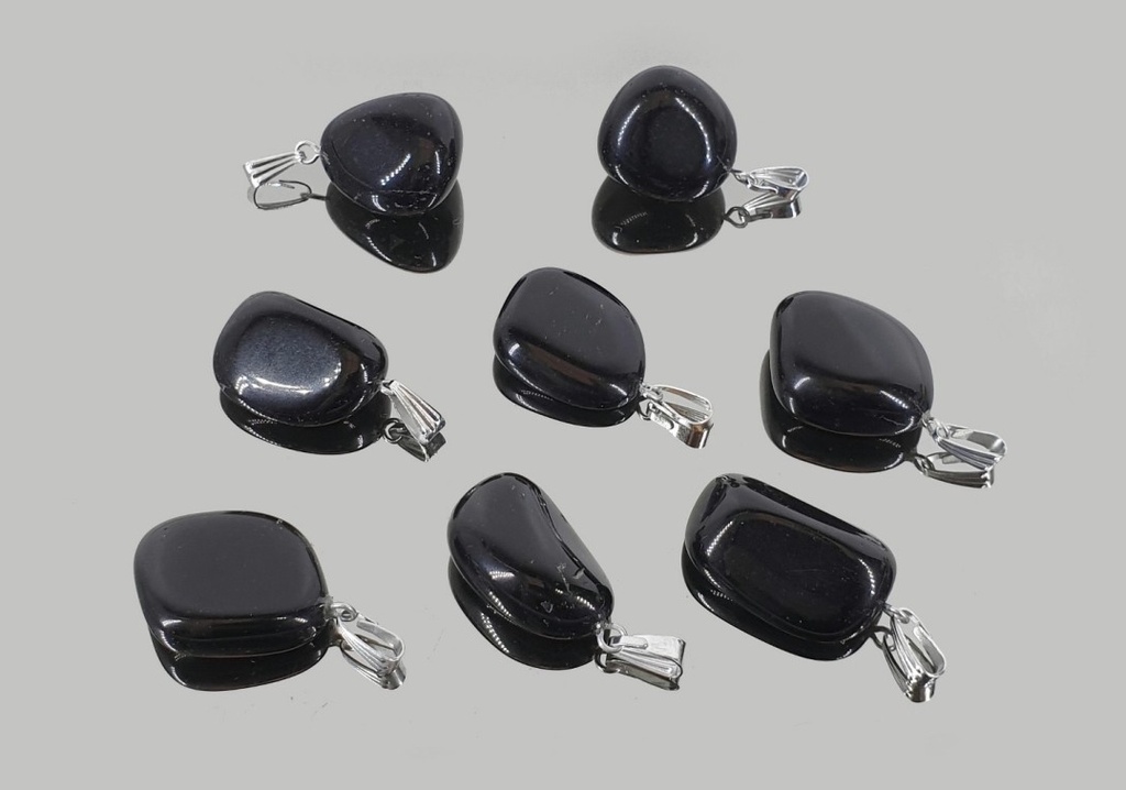 Colgante Rodado Obsidiana Negra 