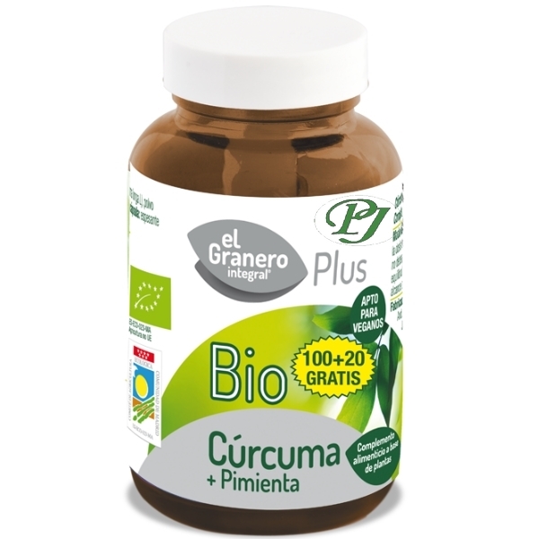 Curcuma + Pimienta Bio 100 Capsulas + 20 Capsulas - El Granero