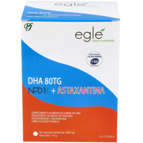 Dha 80 Tg Astaxantina Npd1 60 Perlas - Egle