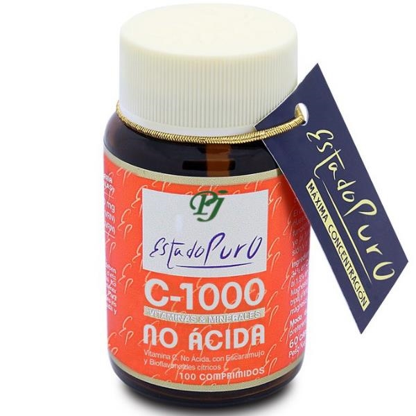 Vitamina C-1000 No Acida Estado Puro 100 Comprimidos - Tongil