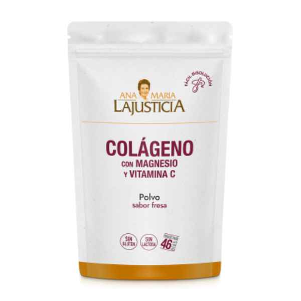 Colageno Con Magnesio Y Vitamina C Sabor Fresa 350 Gr. Doypack - Ana Maria Lajusticia
