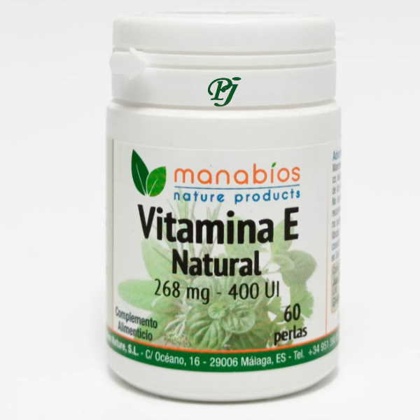 Vitamina E Natural 60 Perlas 268Mg 400Ui - Manabios