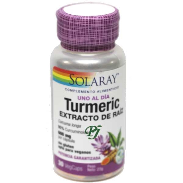 Turmeric Extracto De Raiz 30 Cápsulas Vegcápsulas - Solaray