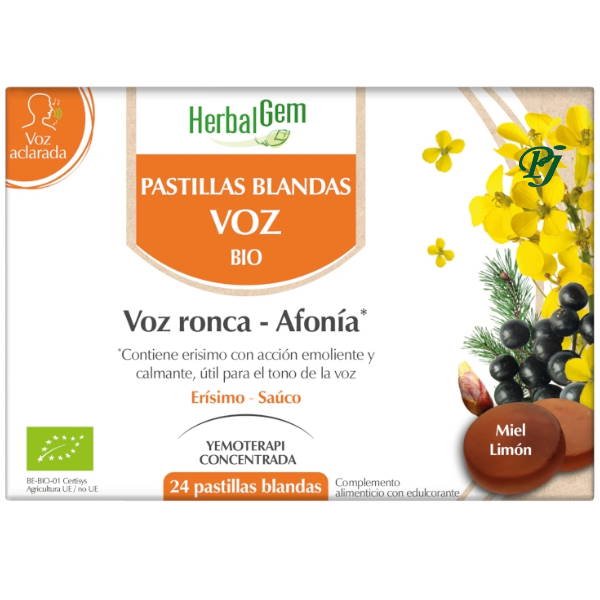 Pastillas Blandas Voz Ronca Bio 24Uds - Herbalgem