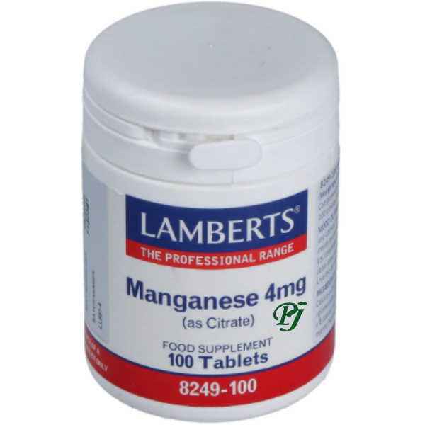 Manganeso Citrato 100 Tabletas 4Mg - Lamberts
