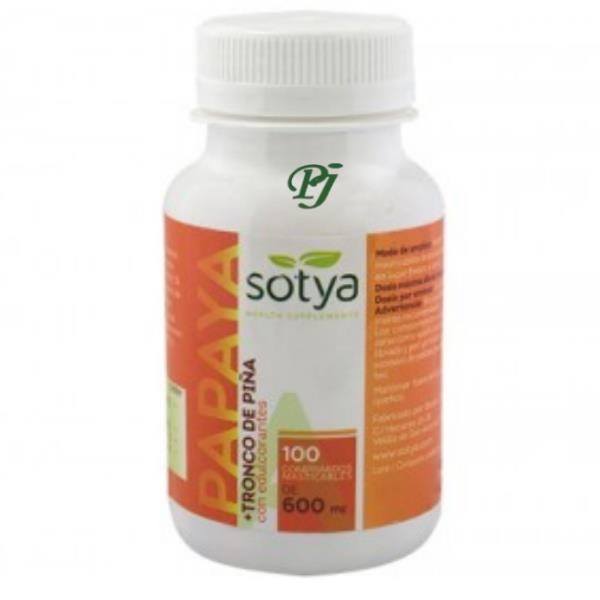 Papaya 100 Comprimidos 600Mg - Sotya