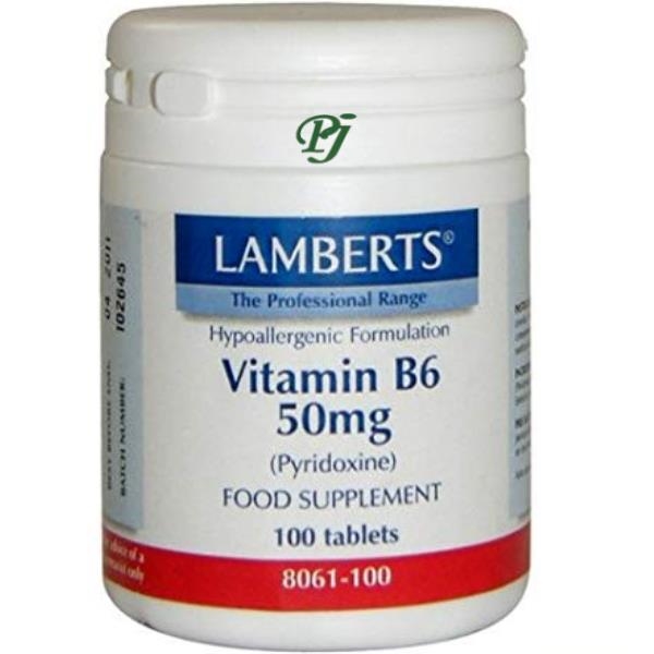 Vitamina B6 50Mg 100 Tabletas 8061 - Lamberts