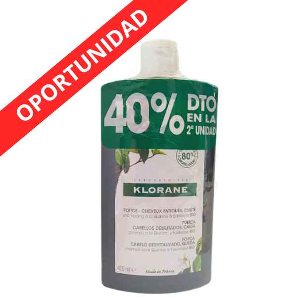 Champú De Quinina 2X400Ml 40% De Descuento En La 2ª Unidad - Klorane