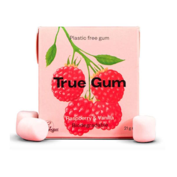 Chicle Sin Plástico Sabor Frambuesa Y Vainilla 21Gr - True