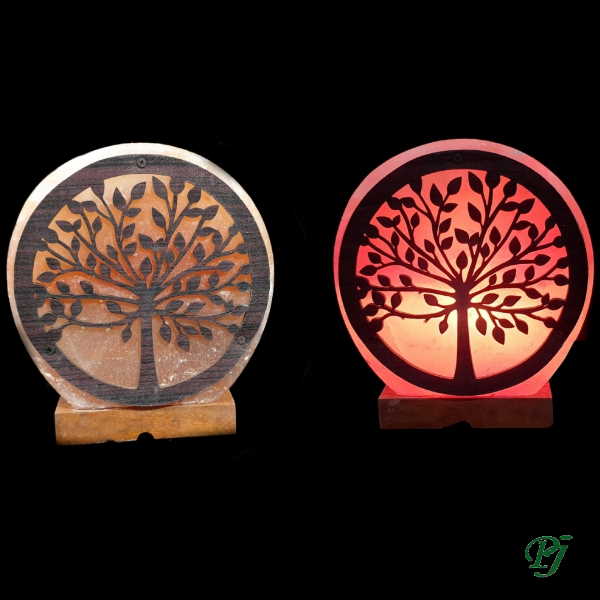 Lampara De Sal Naranja Arbol De La Vida