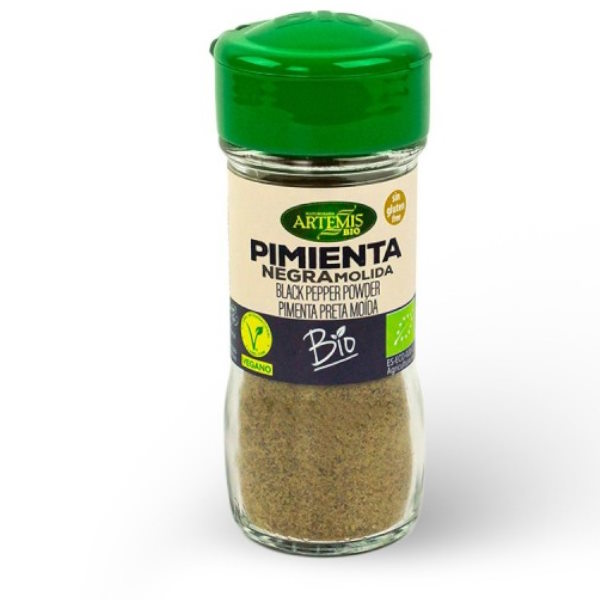 Especia Pimienta Negra Molida 40Gr Bio Sin Gluten - Artemis