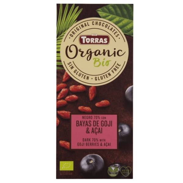 Choco Negro Bayas Goji Acai 100Gr. Torras