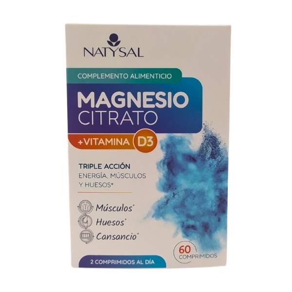 Magnesio Citrato + Vitamina D3 60 Comprimidos - Natysal
