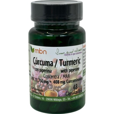 Curcuma + Piperina Max 48 Caps 10.750 Mg - Manabios