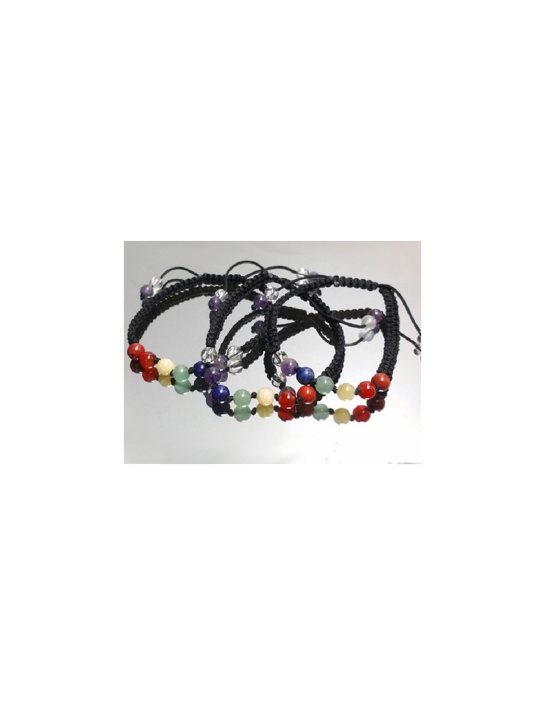 Pulsera 7 Chacras Macramé Trenzado 8 Mm