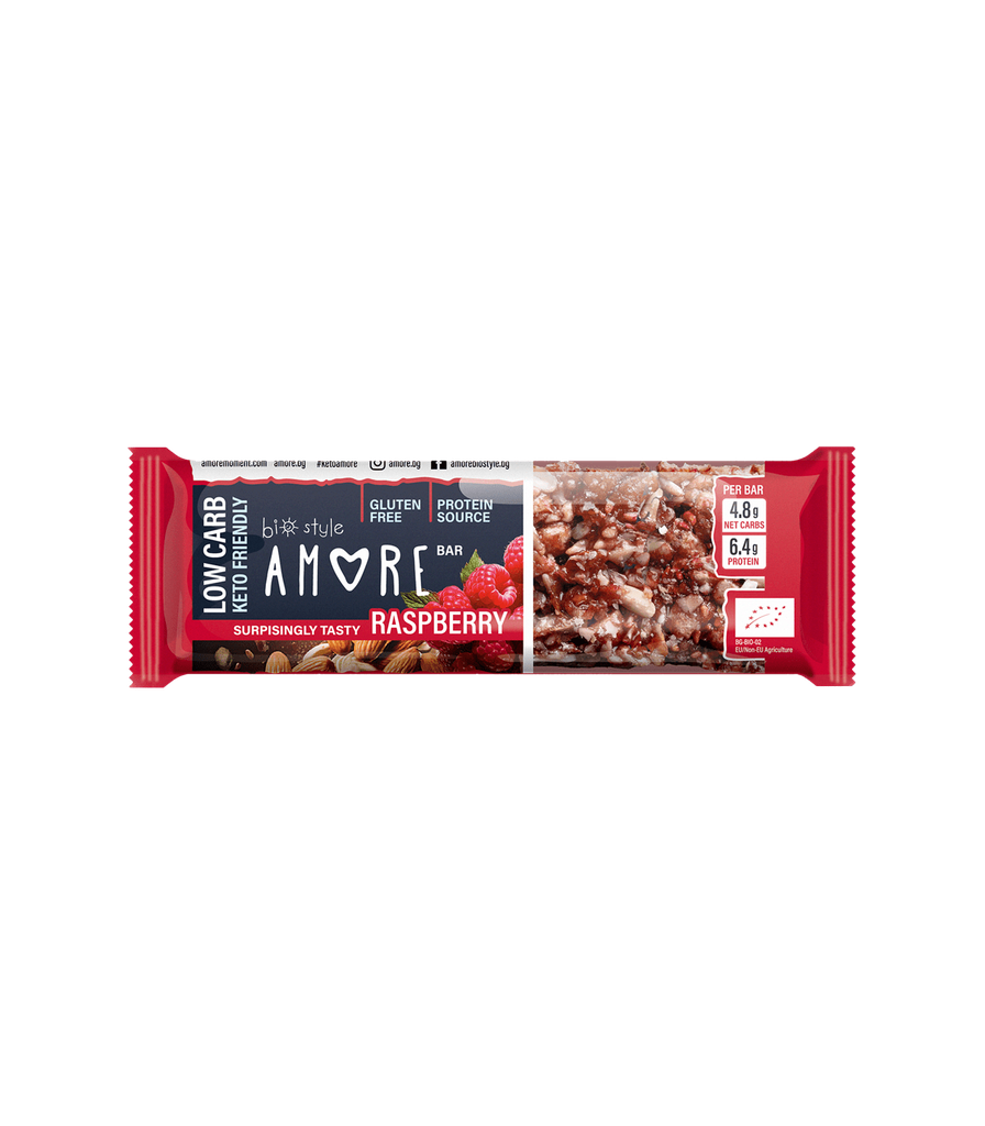 Barrita Low Carb Frutos Secos Y Frambuesas 40 Gr. - Amore