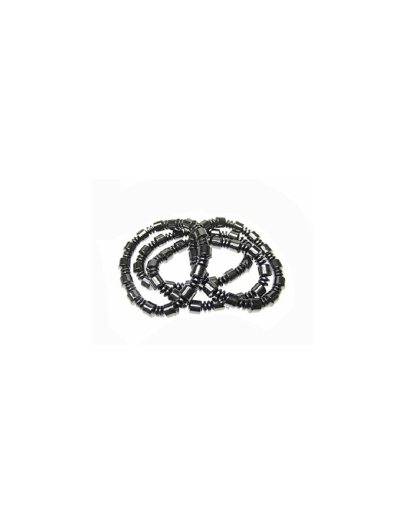 Pulsera Hematite Tubo / Doble Lenteja