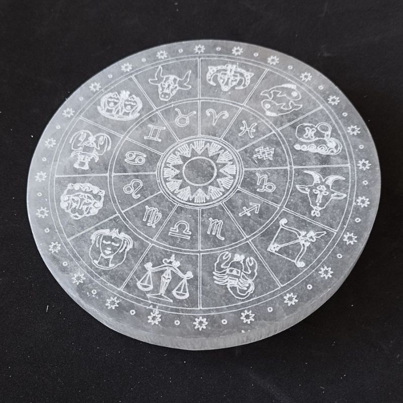 Placa Selenita Zodiaco 15 Cm