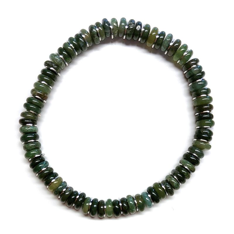 Pulsera Hombre Ágata Musgo (6Mm)