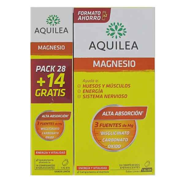 Pack Magnesio 28 Comprimidos Efervescentes + 14 Gratis - Aquilea
