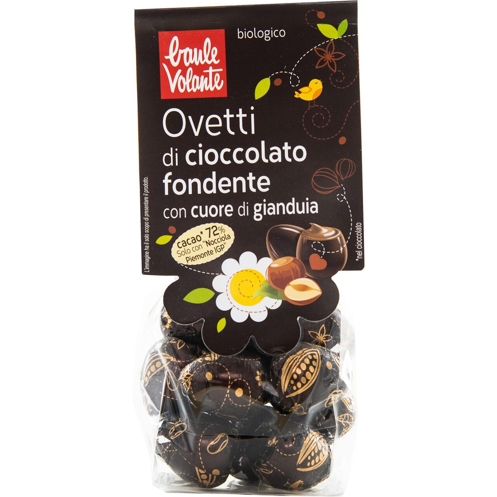 Huevos De Chocolate Negro Con Corazón De Avellana - Baule Volante