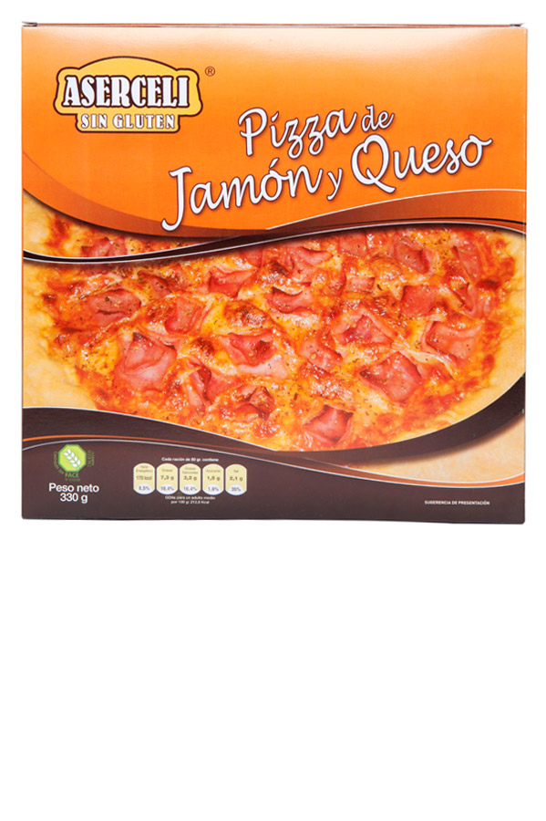 Pizza Jamon - Queso 330G Sin Gluten - Aserceli