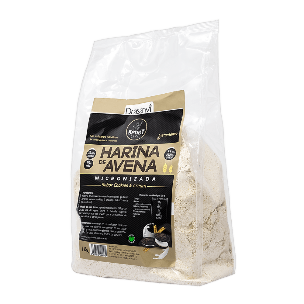 Harina Avena Cookies & Cream 1Kg - Drasanvi