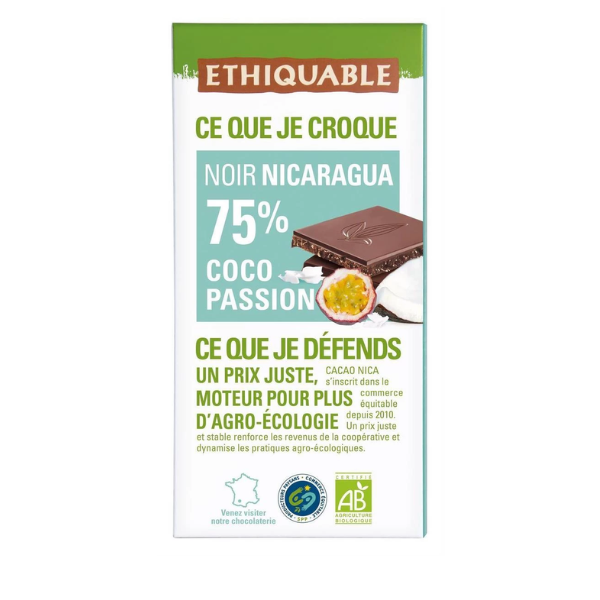 Chocolate Negro 75% Nicaragua Bio 100 Gr.
