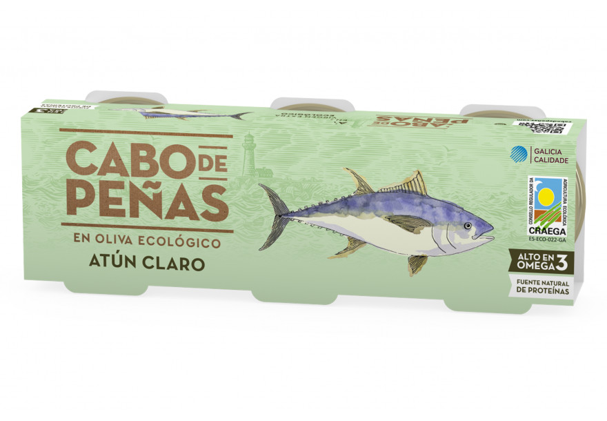 Atun Claro Aceite De Oliva V.E. 70X3 Ecologico - Cabo De Peñas