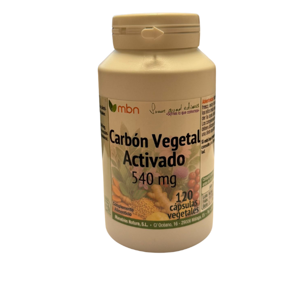 Carbon Activo 120 Capsulas 540Mg - Manabios