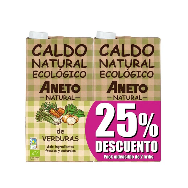 Caldo Natural Verduras Eco Pack 2L 25% Dto - Aneto