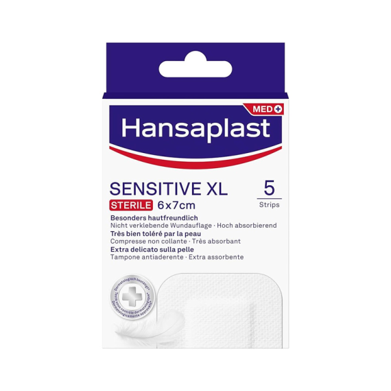 Apósitos Sensitive XL Sterile 6x7cm 5 Ud - Hansaplast