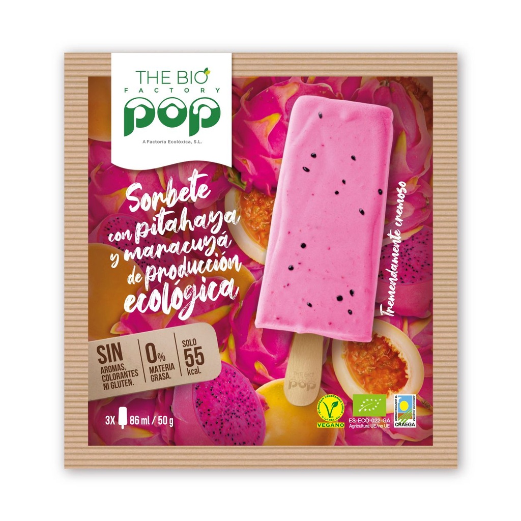 Biopop Pitahaya y Maracuyá x3 Vegano - The Bio Factory