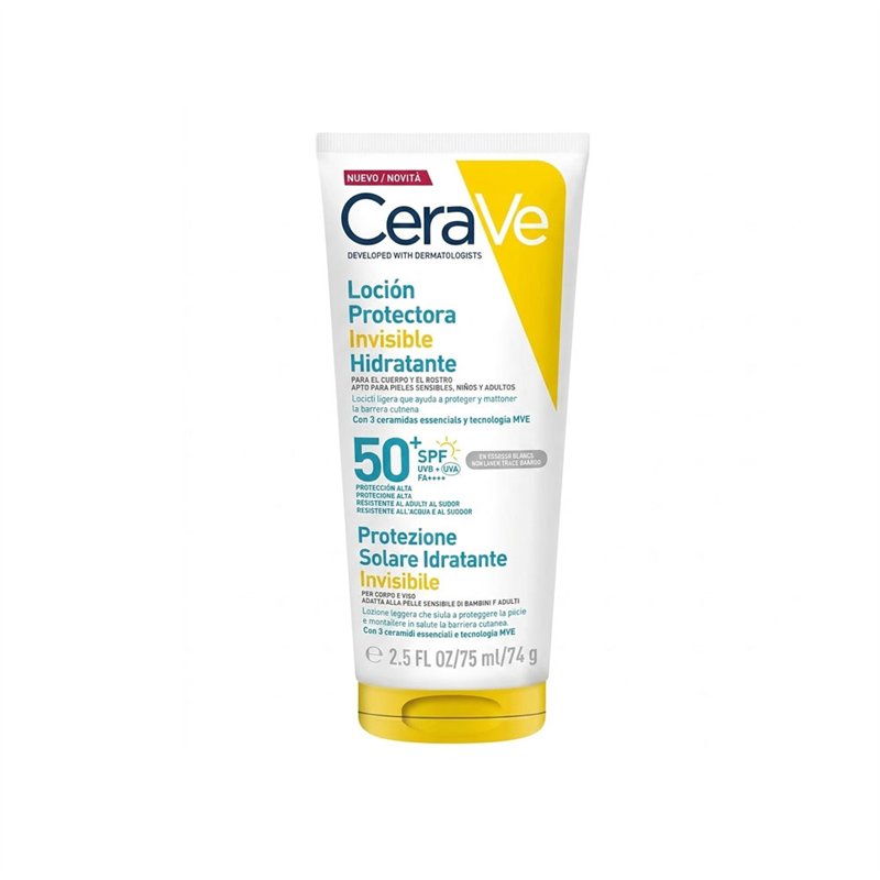 Loción Protectora Hidratante Invisible 50 SPF+ 74 G - Cerave